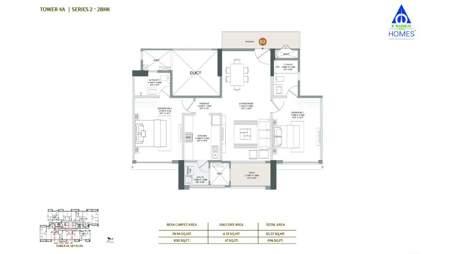 Raheja-Galaxy-Celina-Floor-Plan-2 BHK-Series-2